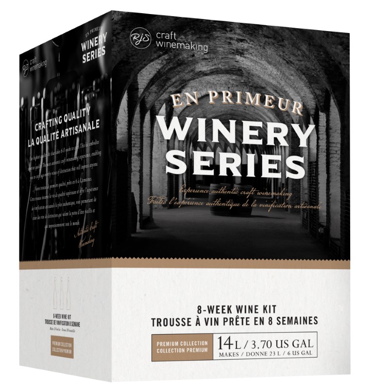 Boîte de la trousse à vin En Primeur Winery Series de 14 L, prête en 8 semaines, ornée d'une cave voûtée